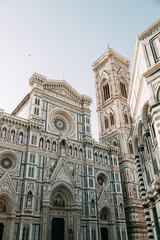 Details of the architecture and sights of Florence. Santa Maria Cathedral at dawn.