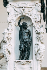 Obraz premium Details of the architecture and sights of Rome. Fountains and statues in parks.