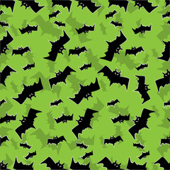 Halloween scary  seamless vector pattern with bat nocturnal animal