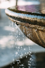 Details of the architecture and sights of Rome. Fountains and statues in parks.