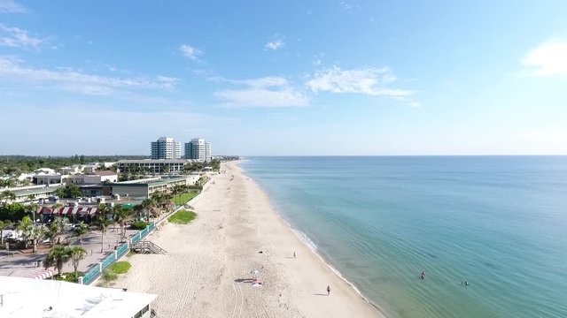 Florida resort town coastline seen from the air