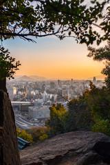 View of the city from the hill