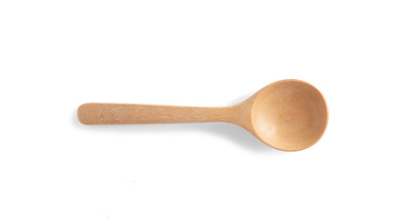 Wooden Spoon isolated on white background with clipping path.