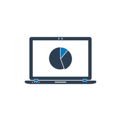 Online Business Analysis Icon. Flat style vector EPS.