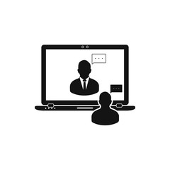 Video Conference Icon. Flat Style vector EPS.