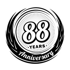88 years anniversary. Anniversary logo design. Eighty-eight years logo.