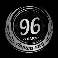 96 years anniversary. Anniversary logo design. Ninety-six years logo.