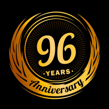 96 years anniversary. Anniversary logo design. Ninety-six years logo.