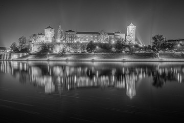 Fototapeta premium Wawel w nocy B&W