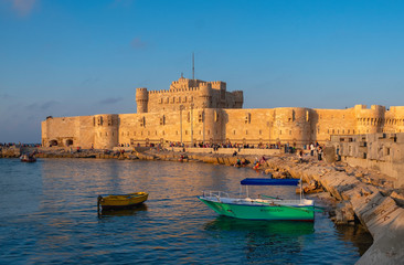 The Citadel of Qaitbay (The Fort of Qaitbay), fortress erected on the exact site of the famous...