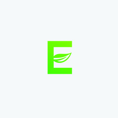 E initial organic letter logo icon vector free download