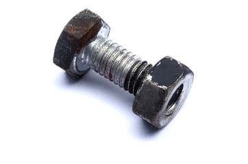 Tools and auto spare parts as well as sleeve anchor bolts ,nuts,screws,on white background