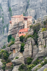 Fototapeta na wymiar Close up of Rousanou monastery in Meteora Greece