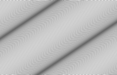 Fototapeta na wymiar Vector striped white and black background. wave curve line pattern abstract texture 