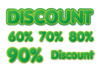 Fototapeta premium Set of sale and discount tags in 3d style isolate on white background.