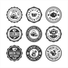 Stamp tea badge logos collection
