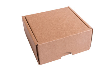 Brown craft cardboard box, isolates