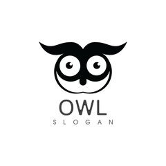 Owl bird illustration logo template vector