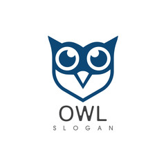 Owl bird illustration logo template vector