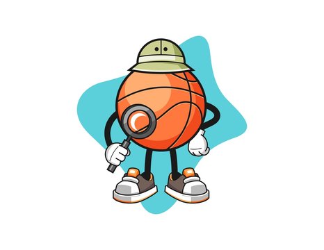 Basketball archaeologist cartoon. Mascot Character vector.
