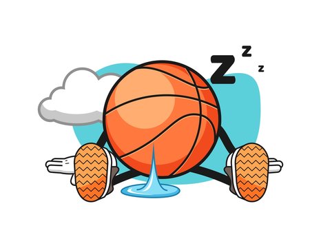 Basketball sleep cartoon. Mascot Character vector.