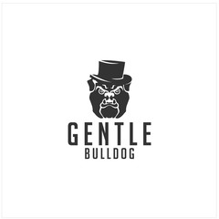 Black Gentle Bulldog silhouette logo design inspiration - vector