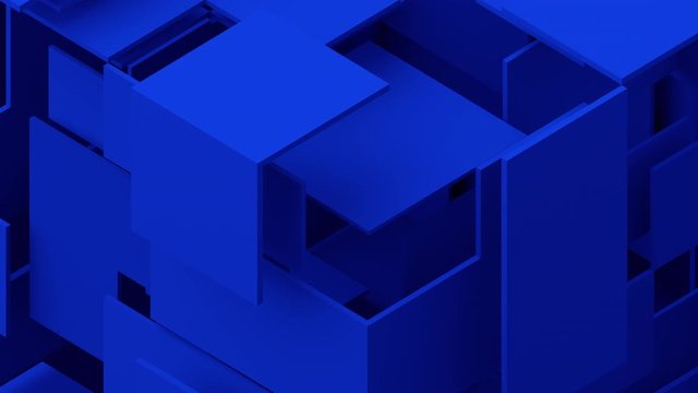 Abstract 3d render, geometric background with squares, modern animation, motion design, 4k seamless looped video