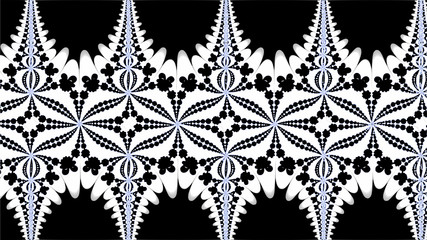 Ornate geometric pattern and artfully abstract multicolored background