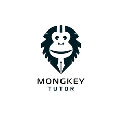 Monkey Tutor Flat Logo Icon