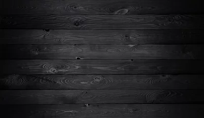 Rolgordijnen Zwarte houten achtergrond, oude houten plankentextuur © xamtiw