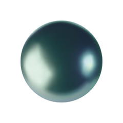 Blue sphere of ball realistic isolated on white background. Decoration element for design. Vector illustration