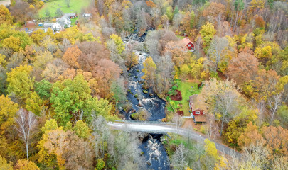 Wild Swedish river in October