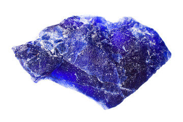 Macro photography of a sodalite stone on a white background