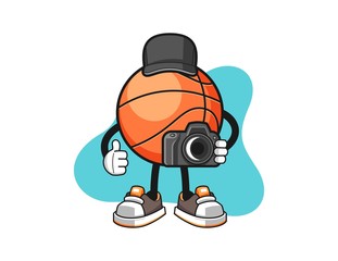 Basketball photographer cartoon. Mascot Character vector.