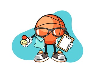 Basketball pharmacist cartoon. Mascot Character vector.