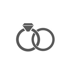 Wedding rings icon on white background