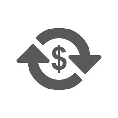 Money transfer Icon vector isolated on white background, for your design, logo, application, UI