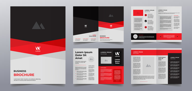red black business brochure pages