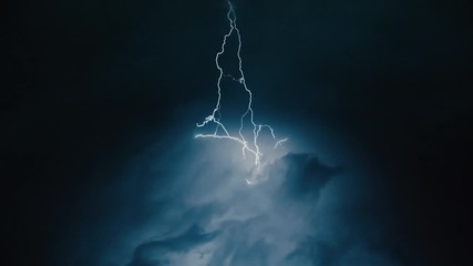 Heavy clouds bringing thunder, lightnings and storm.
Thunderstorm flashes with multiple bolts of lightning. 
Time-lapse shot. - Powered by Adobe