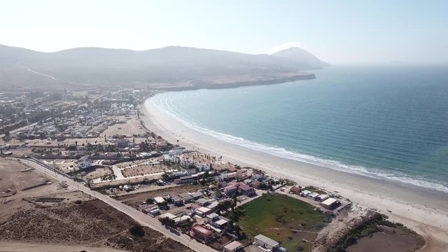 aerial shot of estero beach in Ensenada mexico
