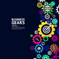 Gears creative idea set for business vector illustration.