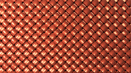 Metal copper material mesh background, 3d render illustration.	