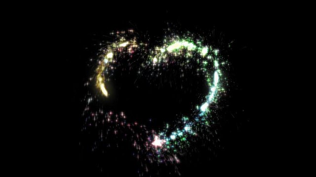 magic wisp heart rainbow overlay particle loopable motion graphics for logo animation background new quality colorful cool nice beautiful 4k stock video footage