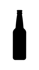 Beer glass bottle silhouette. Menu design. White vertical background for gadget screens.