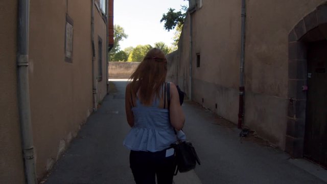 Walking in historic Auvergne, France