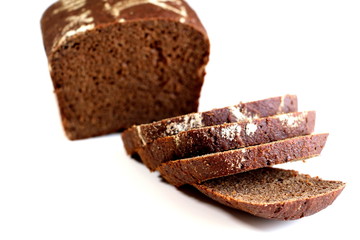 Black bread. Bakery products. Dough. Brown flour. Loaf of bread.