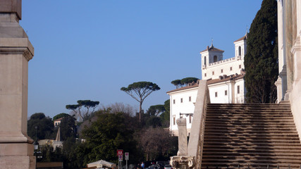 Fototapeta na wymiar Roma, Trinità de Monti. Villa Medici, Roma