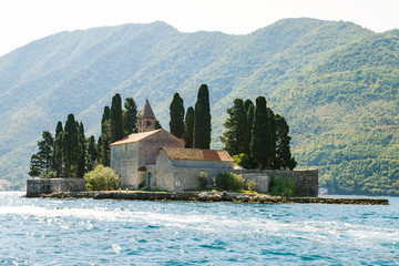 Island of Saint George or Island of dead in Montenegro, near Perast. September 2019