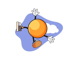 Ping pong ball fall from sky cartoon. Mascot Character vector.