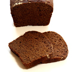 Black bread. Bakery products. Dough. Brown flour. Loaf of bread.